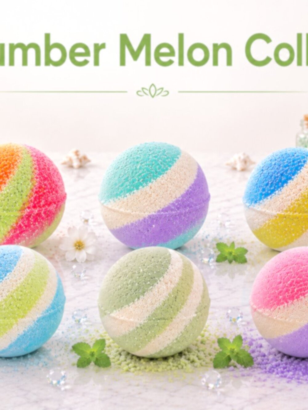 Bath Bomb Cucumber Melon Collection XL Oversized Handmade Luxury Spa Fizzy